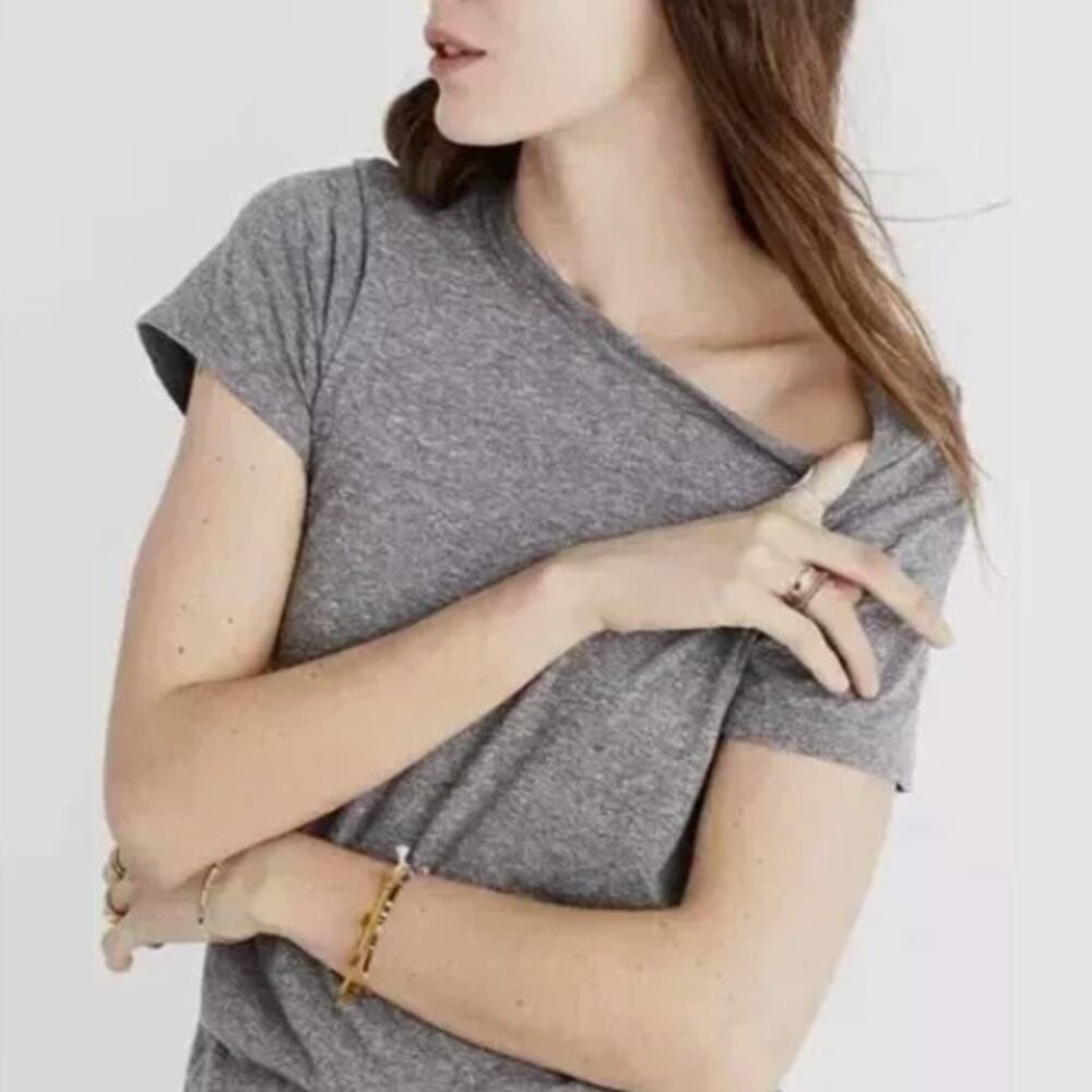 Madewell Womens 2XL Triblend Ex-Boyfriend Tee Heather Gray Oversized Relaxed NWT